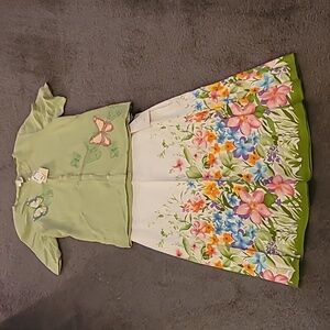 NEW Sweater & Skirt Butterflies & Flowers size 10 medium